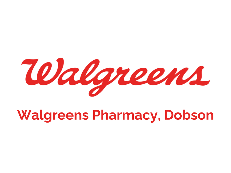 Walgreens Logo. Image text says: Walgreens Pharmacy, Dobson.